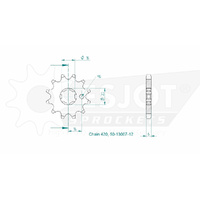 Esjot Front Sprocket 12T for Yamaha TT-R 90 2000-2004