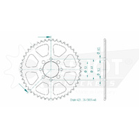 Esjot Rear Sprocket 48T for Suzuki ZR 50 SLK 1976