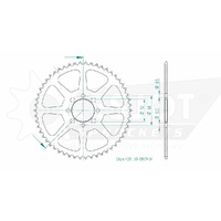 Esjot Rear Sprocket 54T for Suzuki RM 60 1981
