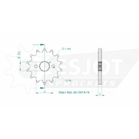 Esjot Front Sprocket 14T for Honda XR 50 R 2000-2004