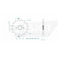 Esjot Front Sprocket 16T 50-13014-16