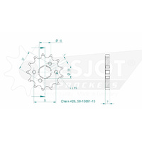 Esjot Front Sprocket 13T for Kawasaki KFX 90 2007-2024