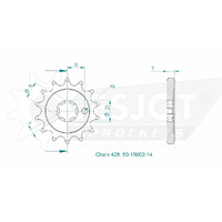 Esjot Front Sprocket 14T for Yamaha TZR 80 1991-1995