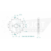Esjot Front Sprocket 16T for Honda CB 100 Super Sport 1970-1972
