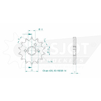 Esjot Front Sprocket 14T for Suzuki GT 125 E  1982