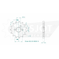 Esjot Front Sprocket 15T 50-15005-15