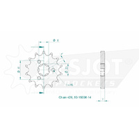 Esjot Front Sprocket 14T for Kawasaki KH 125  1977-1998