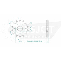 Esjot Front Sprocket 14T for Yamaha AG 200 FE 2013-2024