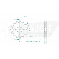 Esjot Front Sprocket 15T 50-15014-15