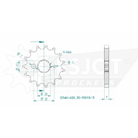 Esjot Front Sprocket 15T for Kawasaki Z 125 Performance 2018-2020