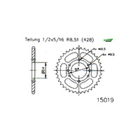 Esjot Rear Sprocket 44T for Suzuki RV 125 VanVan 2003-2017