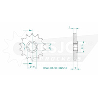 Esjot Front Sprocket 14T for Hyosung RT 125 D Karion Citytrail 2007-2015
