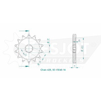 Esjot Front Sprocket 14T for Kawasaki KLX 140 L 2008-2024