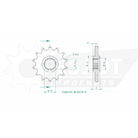 Esjot Front Sprocket 14T for Kawasaki ZX-6R Ninja - ZX600 1995-1997