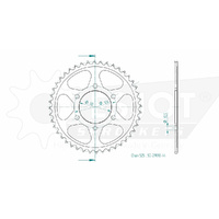Esjot Rear Sprocket 44T for Kawasaki Z 900 RS ABS 2018-2023