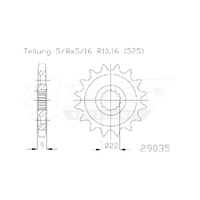 Esjot Front Sprocket 16T for Benelli Tre-K 899 2009-2014