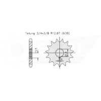 Esjot Front Sprocket 15T for Kawasaki Z 750 L Four 1976