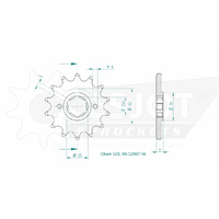 Esjot Front Sprocket 14T for Yamaha TT 250 1986-1990