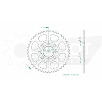 Esjot Rear Sprocket 44T for Honda NS 125 F 1988