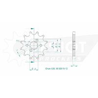 Esjot Front Sprocket 12T for Suzuki TS 200 R 1991-1993
