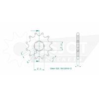 Esjot Front Sprocket 12T for Yamaha DT 400 1977-1981