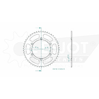 Esjot Rear Sprocket 50T for Kawasaki KDX 250 1991
