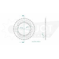 Esjot Rear Sprocket 36T for Honda CR 250 1973-1975