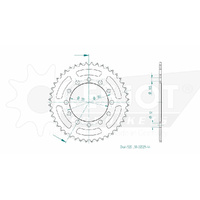 Esjot Rear Sprocket 44T for Kawasaki GPX 250 RII 1987