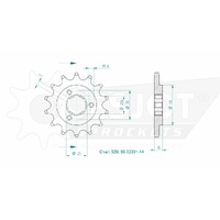 Esjot Front Sprocket 14T for Suzuki DR 750 S 1988-1989