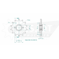 Esjot Front Sprocket 14T for Husaberg FS 450 C 2004-2005
