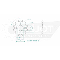 Esjot Front Sprocket 12T for Honda SACHS (HERCULES) 1998-2003