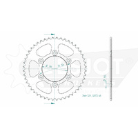 Esjot Rear Sprocket 48T for Ducati 800 Monster i.e. 2003