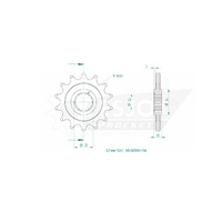 Esjot Front Sprocket 14T for TM MX 530 F 2005-2009