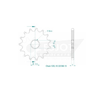 Esjot Front Sprocket 15T for Suzuki LT 230 E Quadrunner 1987-1993