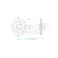 Esjot Front Sprocket 14T for Husaberg MC 600 1995
