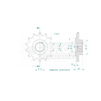 Esjot Front Sprocket 14T for Kawasaki Z 750 R  2011-2014