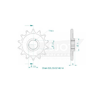 Esjot Front Sprocket 14T for Suzuki RM-Z 450 2005-2023
