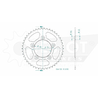 Esjot Rear Sprocket 47T for Ducati 800 Scrambler Italian Independent 2018