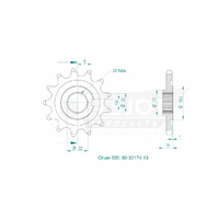 Esjot Front Sprocket 13T for Sherco 250 SEF R Racing 2012-2023