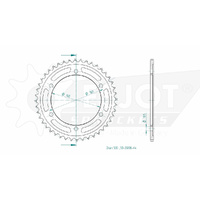 Esjot Rear Sprocket 44T for Kawasaki ZX 1100 D Ninja ZX-11  1993-2001