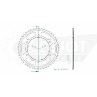 Esjot Rear Sprocket 46T for Yamaha GTS 1000 A ABS 1993-1998