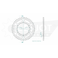 Esjot Rear Sprocket 44T for Yamaha RZ 500 1984-1985