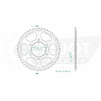 Esjot Rear Sprocket 45T for Kawasaki ZXR 750 - ZX7 1990-1995
