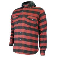 Motodry Hunter Flannel (Kevlar) Black/Red (With Hood)