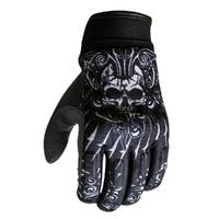 Motodry Gloves Skull Lea Tex Black