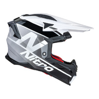 Nitro Helmet MX710 Onyx White/Grey