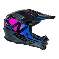 Nitro Helmet MX710 Youth Onyx Purple/Pink