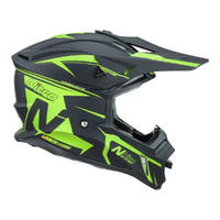 Nitro Helmet MX760 Podium Satin Black/Fluro Green