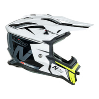 Nitro Helmet MX760 Podium White/Grey/Fluro