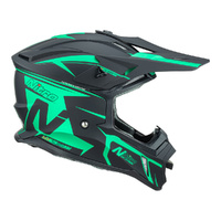 Nitro Helmet MX760 Podium Satin Black/Teal